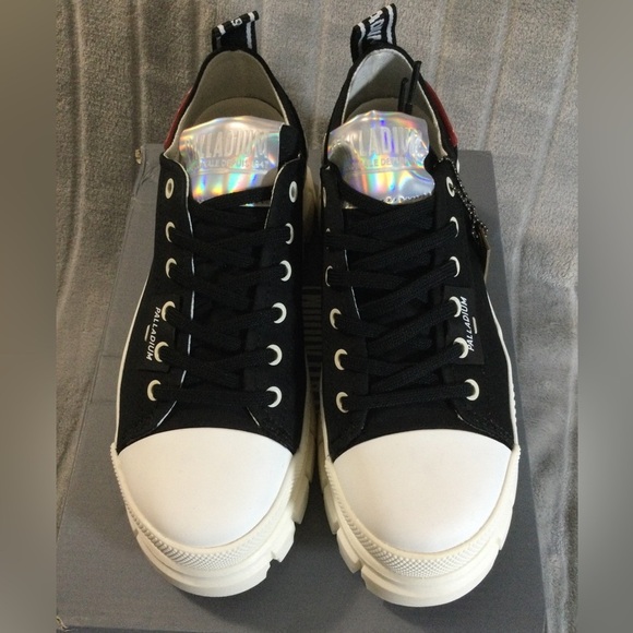 Palladium Women’s Black/White Revolt Platform Sneakers - Picture 8 of 15